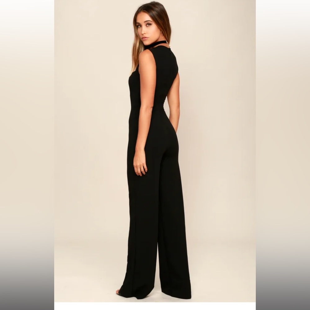 Square Neck Black Jumpsuit - image 4